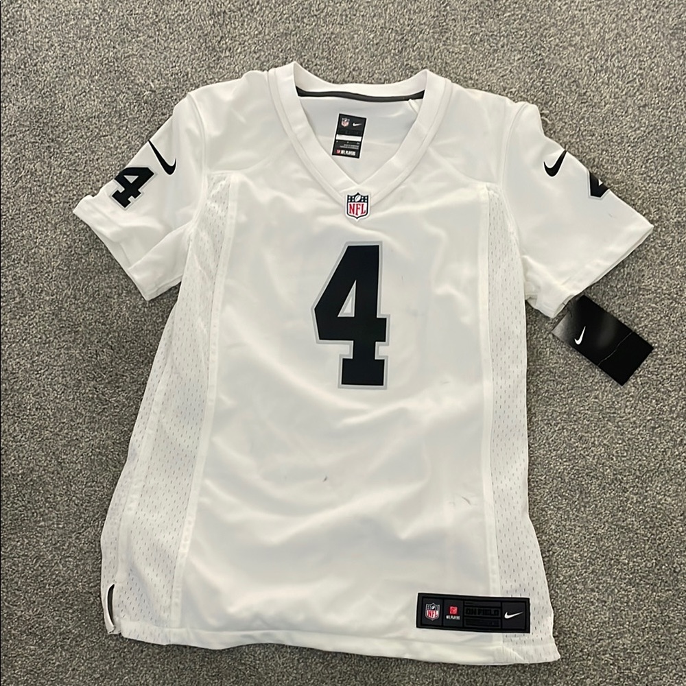 Women’s Las Vegas Raiders Derek Carr Nike White Game Jersey